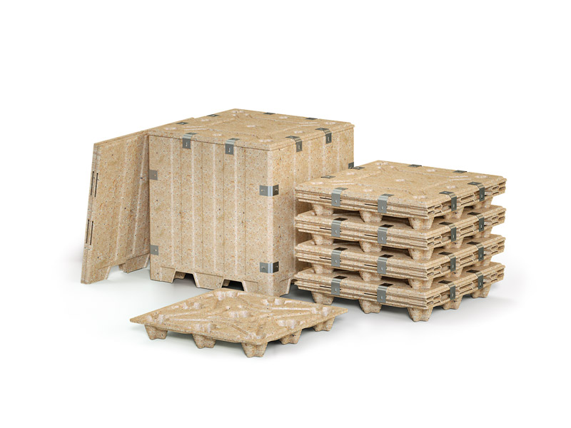 Innovative press wood boxes and palettes Bospal